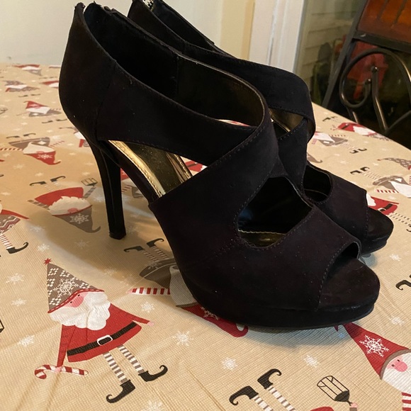 Black Platform Heels Sz 9 - Picture 1 of 5
